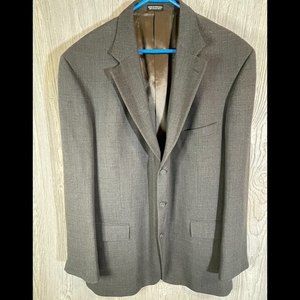Oscar De La Renta Athletic Fit Grey Dress Wool Sport Coat Size 46L